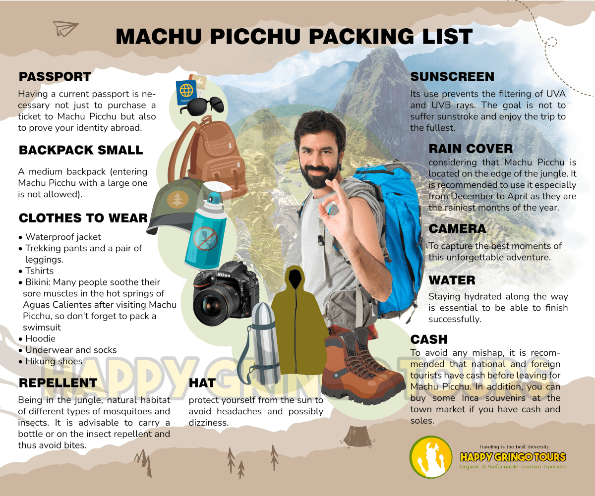 Machu Picchu Day Trip from Cusco – Machu Picchu Tours One Day packing list