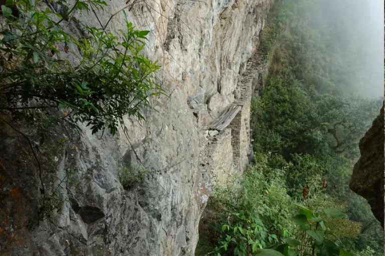 The Inca Bridge in Machu Picchu