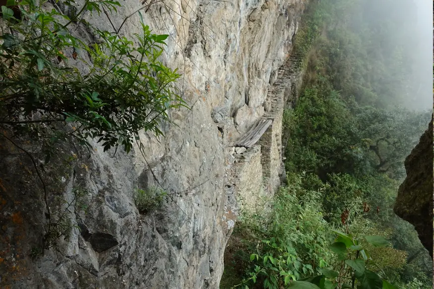 The Inca Bridge in Machu Picchu