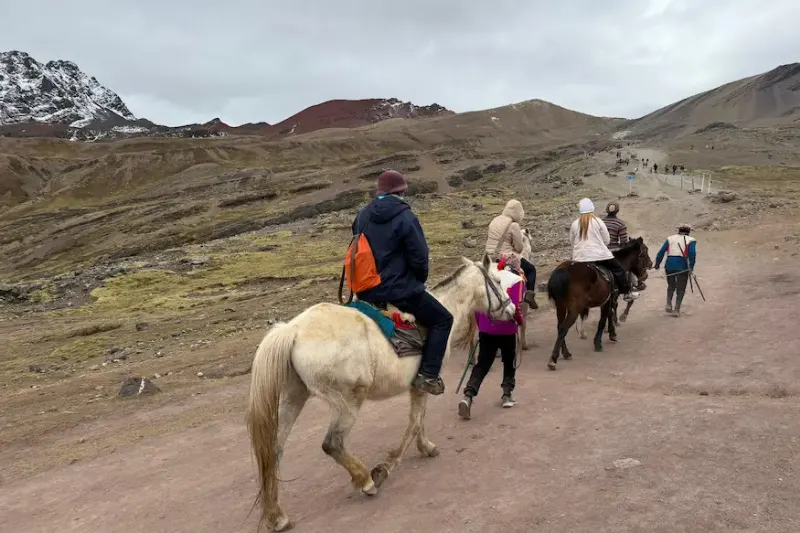 rainbow mountain by horse