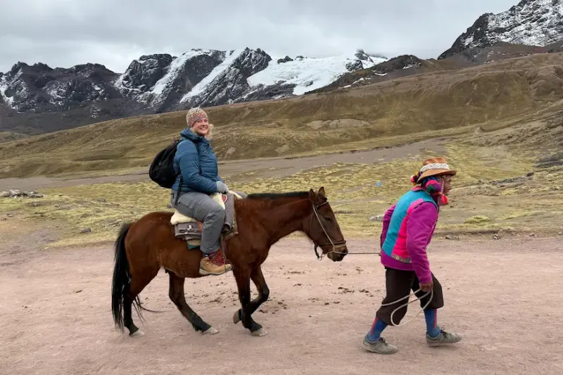 rainbow mountain by horse